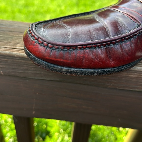 Bally Burgundy Loafers Slip On Size 10M Men's Made in Italy - Picture 6 of 11